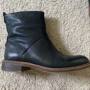 Black low heel booties